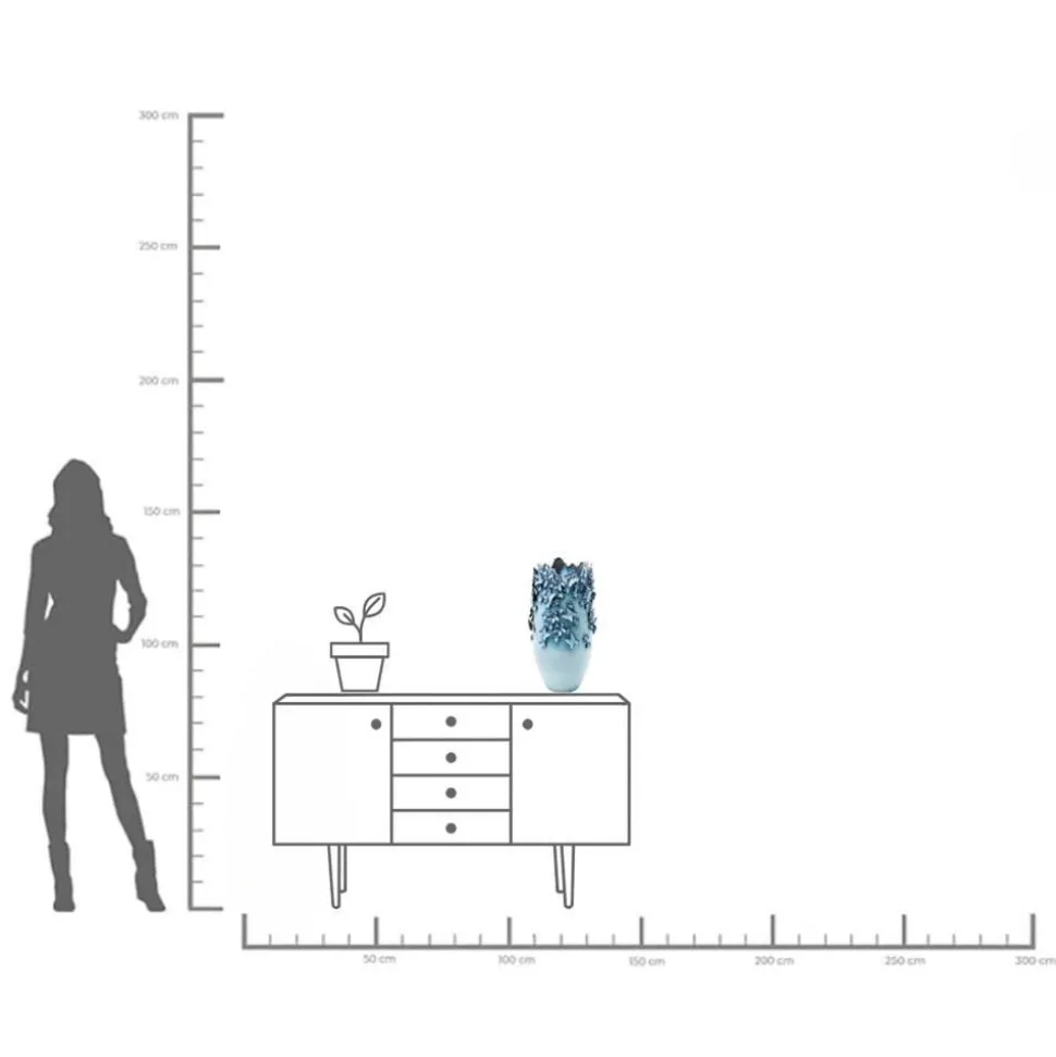 KARE Vlinders vaas, lichtblauw, hoogte 50 cm, steengoed