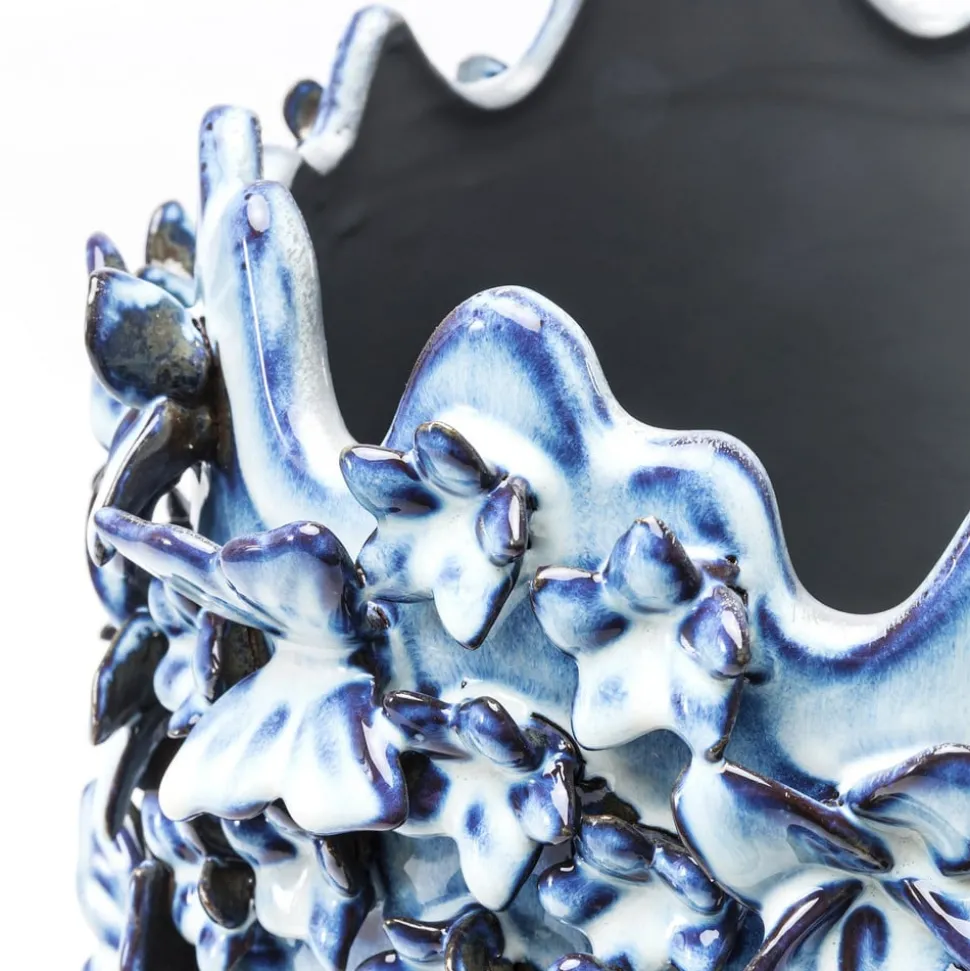 KARE Vlinders vaas, lichtblauw, hoogte 50 cm, steengoed