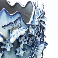 KARE Vlinders vaas, lichtblauw, hoogte 50 cm, steengoed