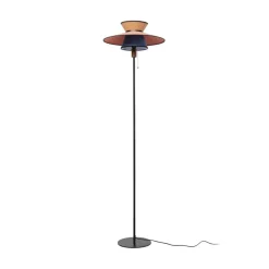 Kare vloerlamp Riva, meerkleurig, textiel, hout, hoogte 160 cm