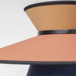 Kare vloerlamp Riva, meerkleurig, textiel, hout, hoogte 160 cm