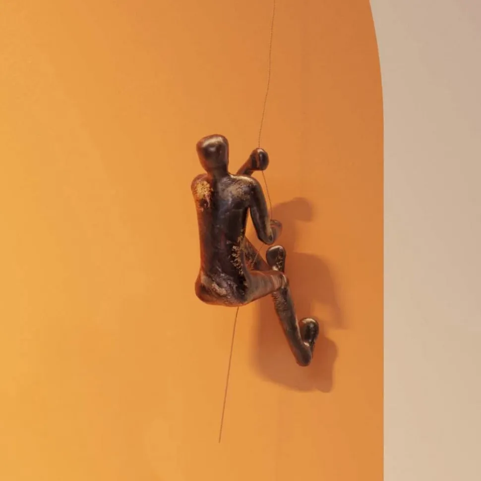 KARE wandobject Climber Rope, polyresin, hoogte 51 cm, bruin