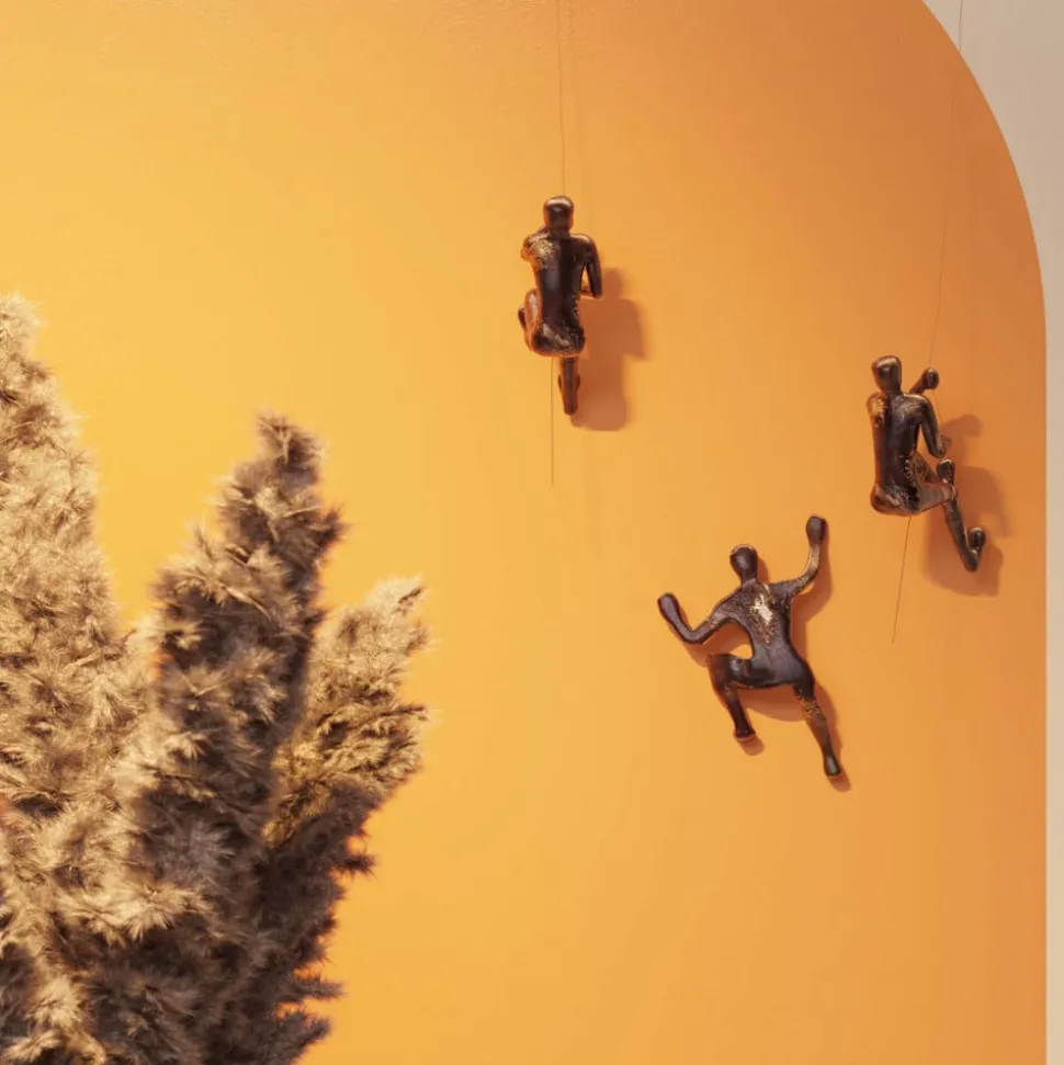 KARE wandobject Climber Rope, polyresin, hoogte 51 cm, bruin