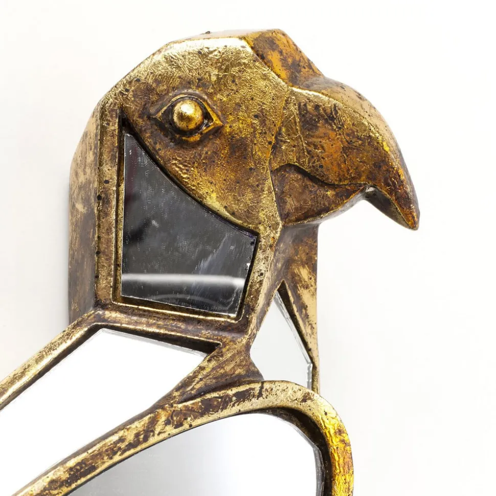 KARE wandobject Papegaai Spiegel, polyresin, glas, goud