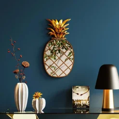 KARE wandobject Pina Spiegel, polyresin, glas, 50 cm, goud