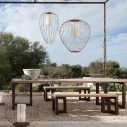 Karman Cell - kooi-hanglamp, Ø55cm, brons