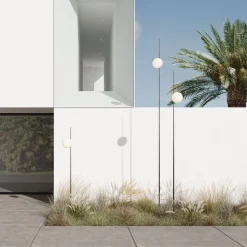 Karman grondspies lamp Atmosphere, zwart 178 cm kunststof