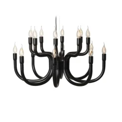 Karman kroonluchter Snoob, zwart Ø 73 cm aluminium 20-lichts.