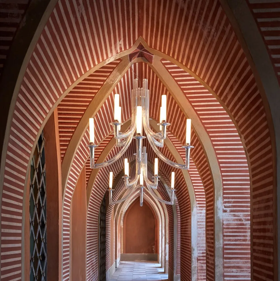 Kartell Khan kroonluchter, Ø 77 cm transparant