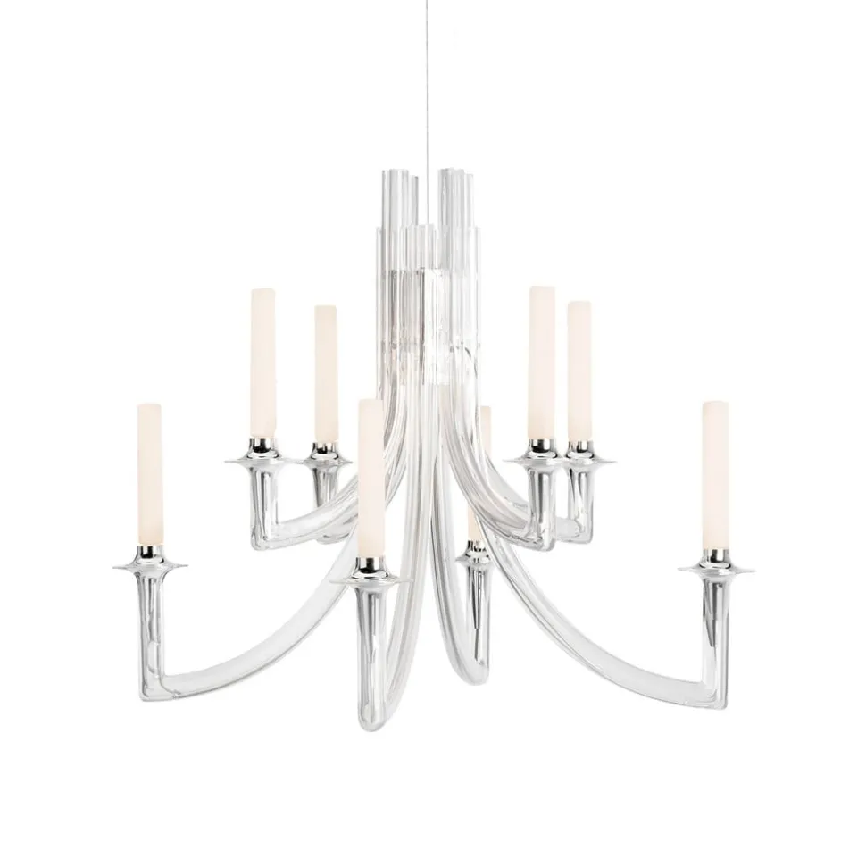 Kartell Khan kroonluchter, Ø 77 cm transparant