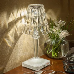 Kartell LED tafellamp Batterij, 26cm, transparant, IP54