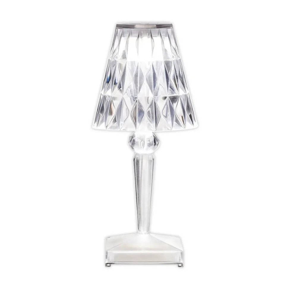 Kartell LED tafellamp Batterij, 26cm, transparant, IP54