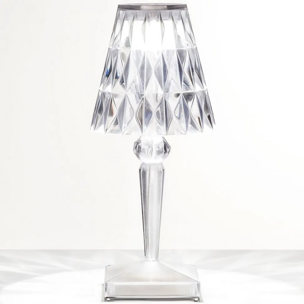 Kartell LED tafellamp Batterij, 26cm, transparant, IP54