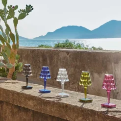 Kartell LED tafellamp Batterij, 26cm, transparant, IP54