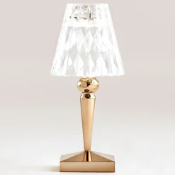 Kartell LED tafellamp Batterij, 26 cm, goud, IP54