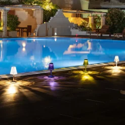 Kartell LED tafellamp Batterij, 26 cm, goud, IP54