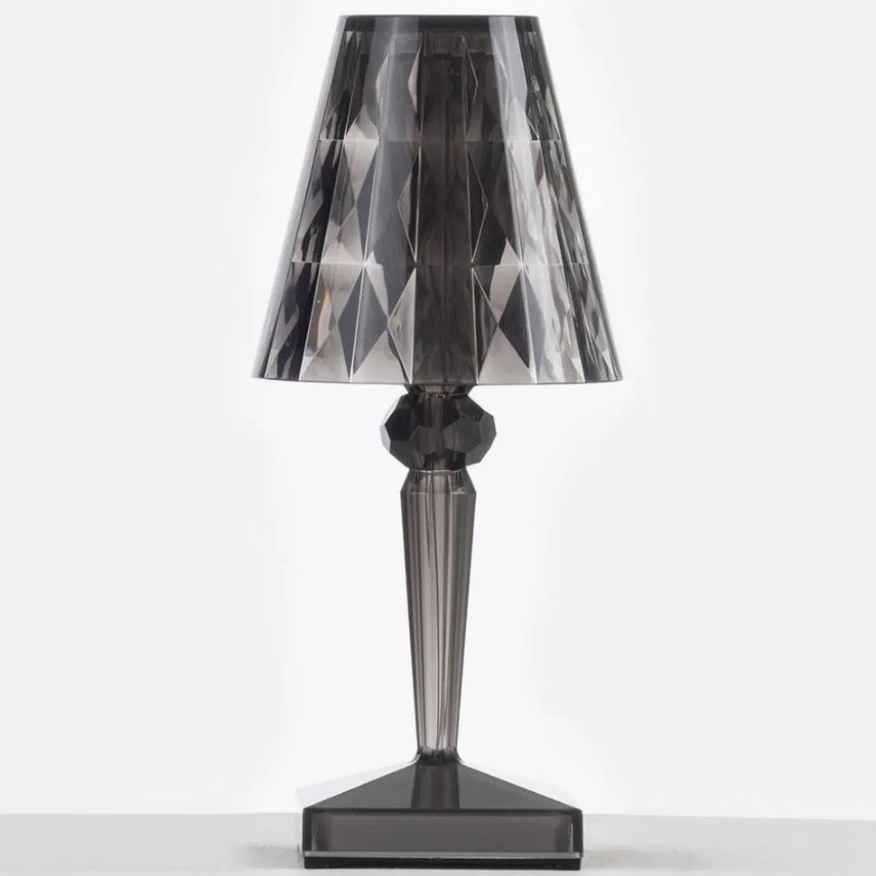 Kartell LED tafellamp Batterij, 26 cm, rookgrijs, IP54