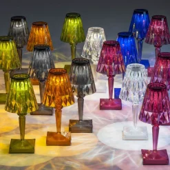 Kartell LED tafellamp Batterij, 26 cm, rookgrijs, IP54