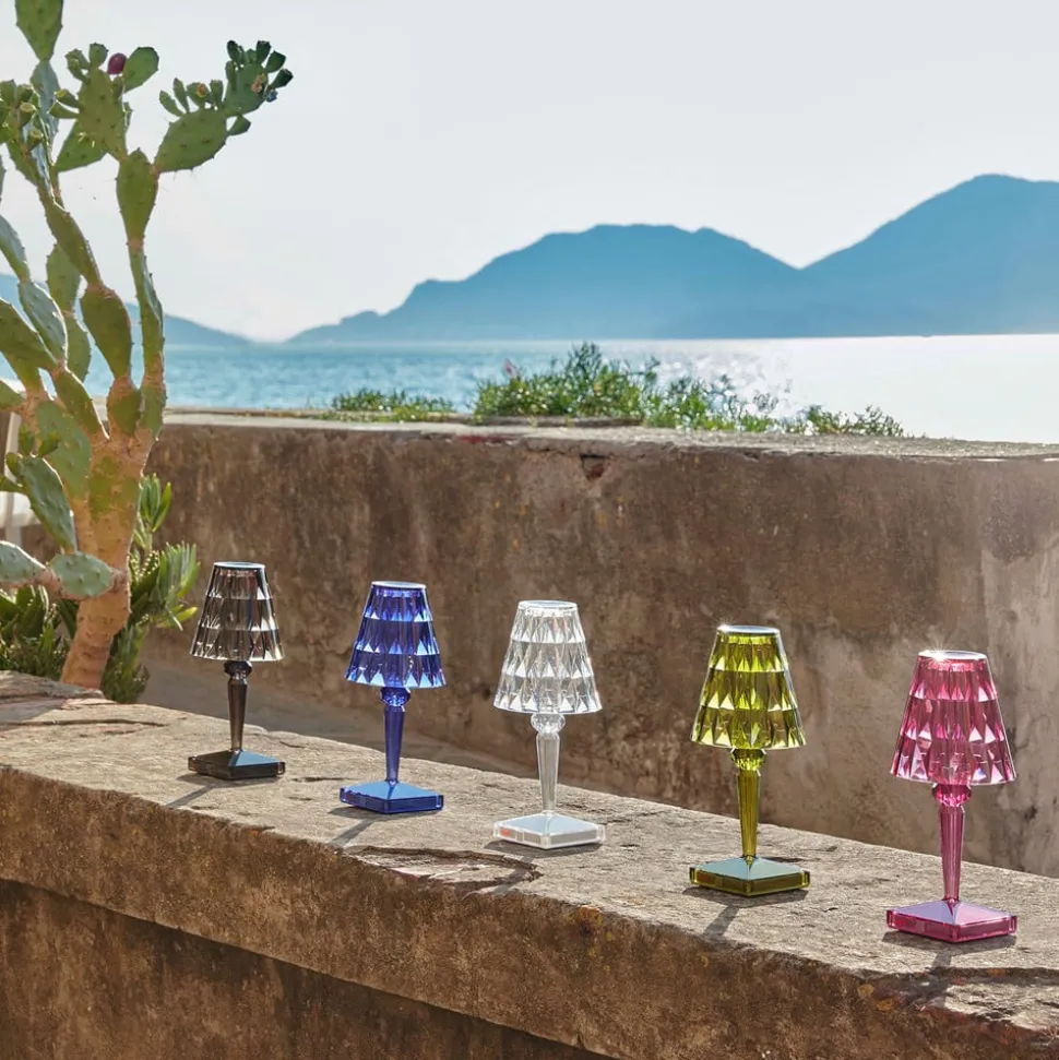 Kartell LED tafellamp Batterij, 26 cm, rookgrijs, IP54