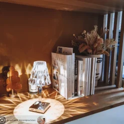 Kartell LED tafellamp Batterij, 26cm, chroomkleurig, IP54