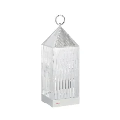 Kartell LED tafellamp Lantaarn, kristal, gerecycled, IP54
