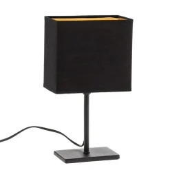 Kate tafellamp met stoffen kap, zwart/goud