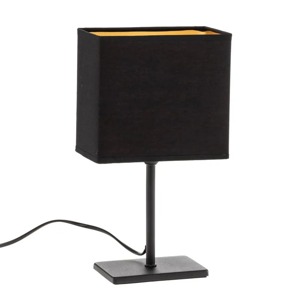 Kate tafellamp met stoffen kap, zwart/goud