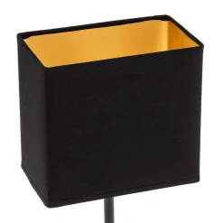 Kate tafellamp met stoffen kap, zwart/goud