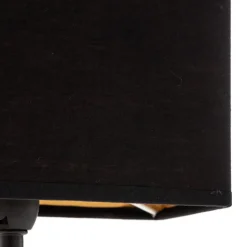 Kate tafellamp met stoffen kap, zwart/goud