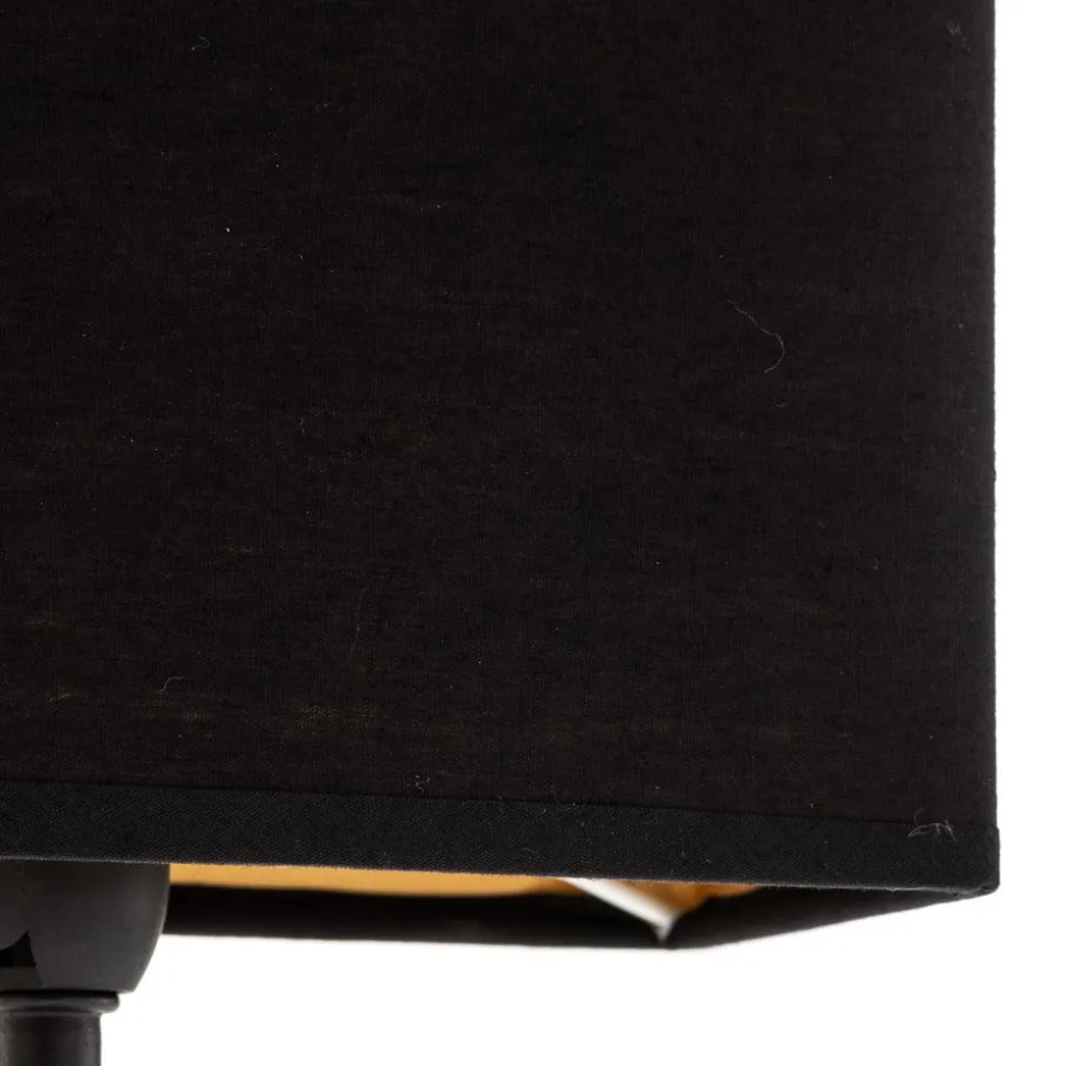 Kate tafellamp met stoffen kap, zwart/goud