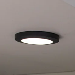 Kayah LED buiten plafondlamp, IP54, Ø 30 cm, antraciet