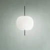 kdln hanglamp Kushi, zwart/wit, Ø 16 cm, glas