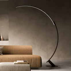 kdln LED vloerlamp Kyudo, zwart, hoogte 212 cm