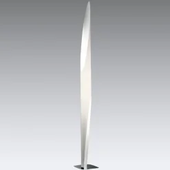 kdln vloerlamp Shakti, zilver, wit gesatineerd, hoogte 200 cm
