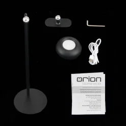 Kerby LED tafellamp, oplaadbaar, zwart, hoogte 40 cm, aluminium