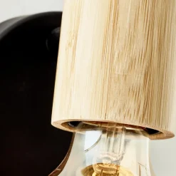 Kerry wandspot, zwart/natuur, breedte 9 cm, bamboe