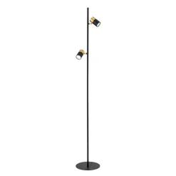Kevin vloerlamp, 2-lamps, zwart/goud