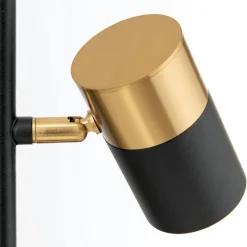 Kevin vloerlamp, 2-lamps, zwart/goud