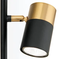 Kevin vloerlamp, 2-lamps, zwart/goud