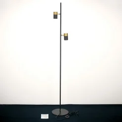Kevin vloerlamp, 2-lamps, zwart/goud