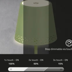 Kiki LED tafellamp, lime groen, IP44, 3.000K