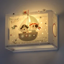 Kinder wandlamp The Pirates met stekker