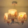 Kinderkamer hanglamp Little Elephant, 3-lamps, roze