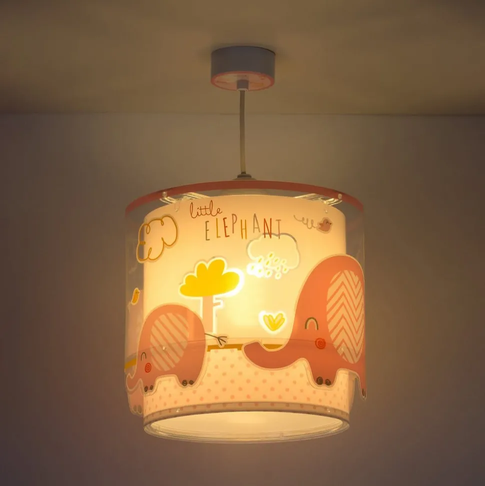 Kinderkamer hanglamp Little Elephant, 1-lamp, roze