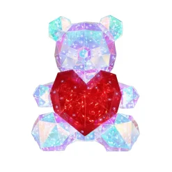 Kinderkamer tafellamp Brondar beer, rood, hoogte 32 cm