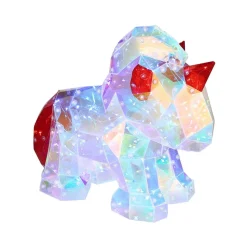 Kinderkamer tafellamp Brondar eenhoorn, rood, hoogte 26 cm