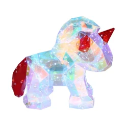 Kinderkamer tafellamp Brondar eenhoorn, rood, hoogte 26 cm