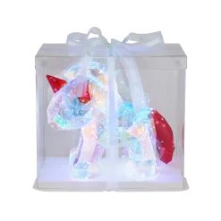 Kinderkamer tafellamp Brondar eenhoorn, rood, hoogte 26 cm