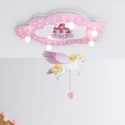 Kinder-plafondlamp Slot met eenhoorn