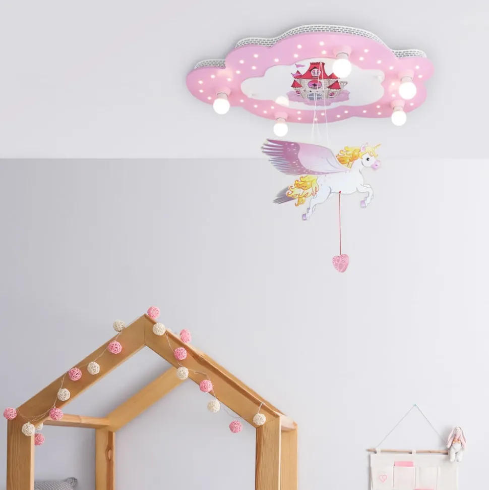 Kinder-plafondlamp Slot met eenhoorn